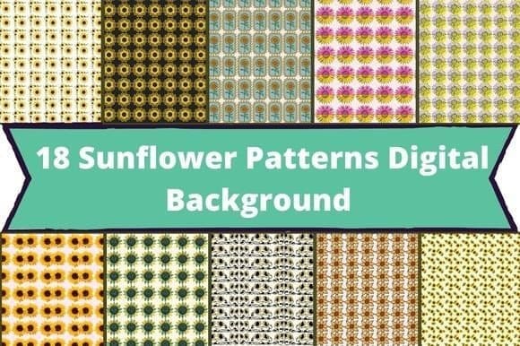Ten patterns of sunflowers in two rows.