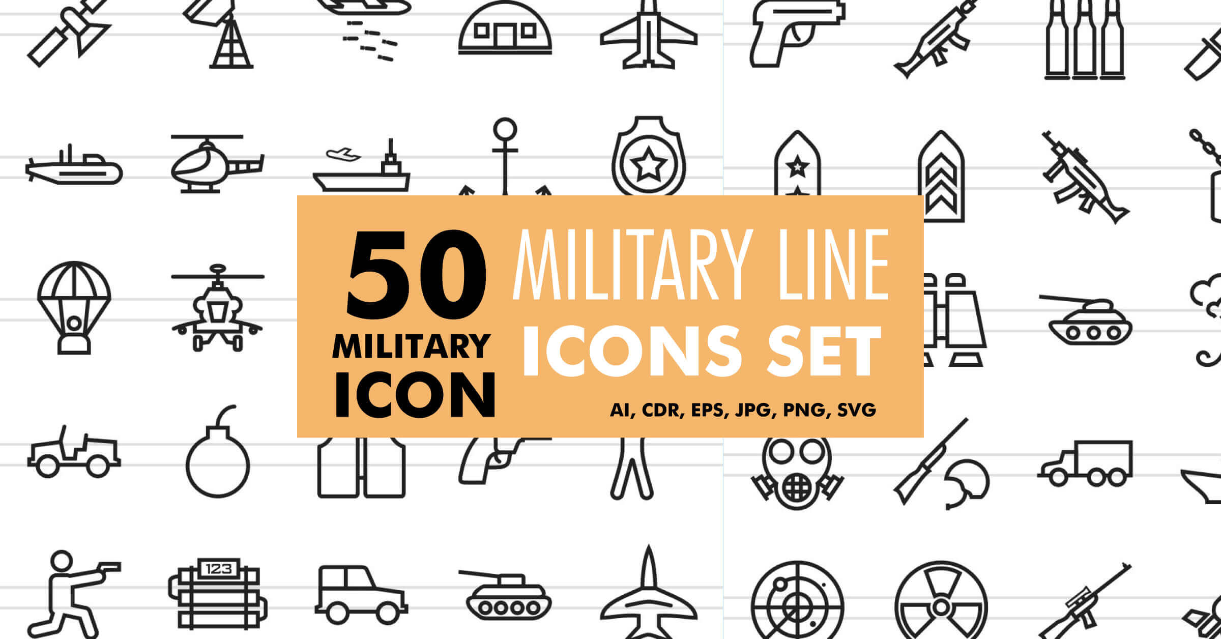 Icons with elementary military images.