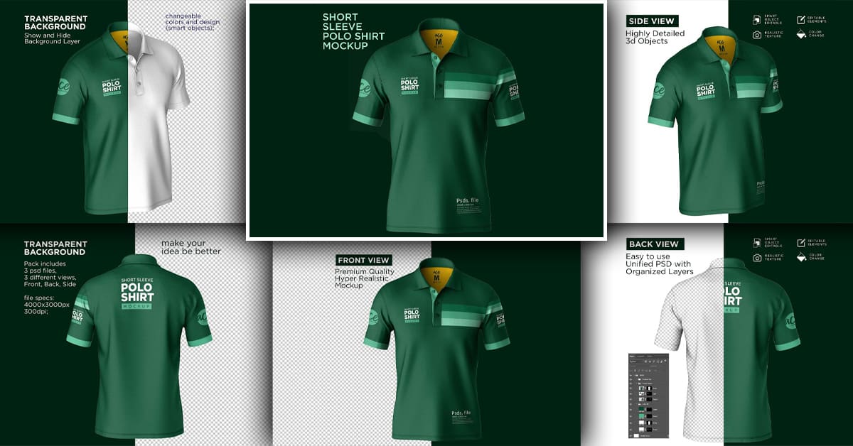 green polo shirt template