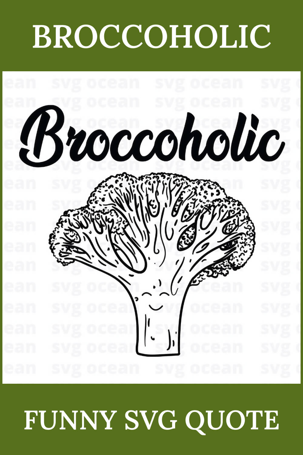 Broccoli as a living being smiles and rejoices in life.