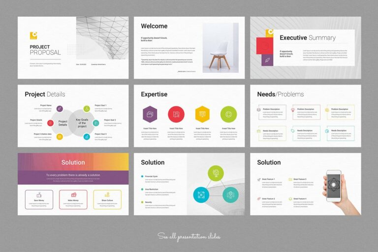 Project Proposal PowerPoint Template CANVA – MasterBundles