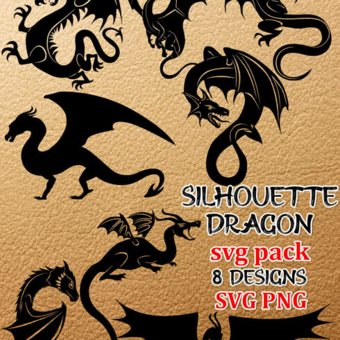 8 Silhouette Dragon SVG Designs – MasterBundles