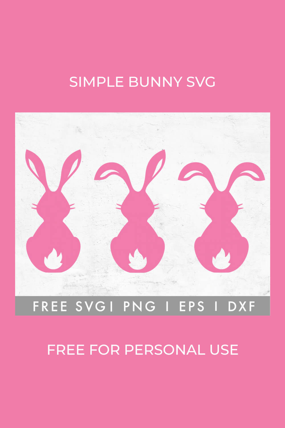 Free Images with Pink Bunnies SVG, PNG, EPS and DXF.