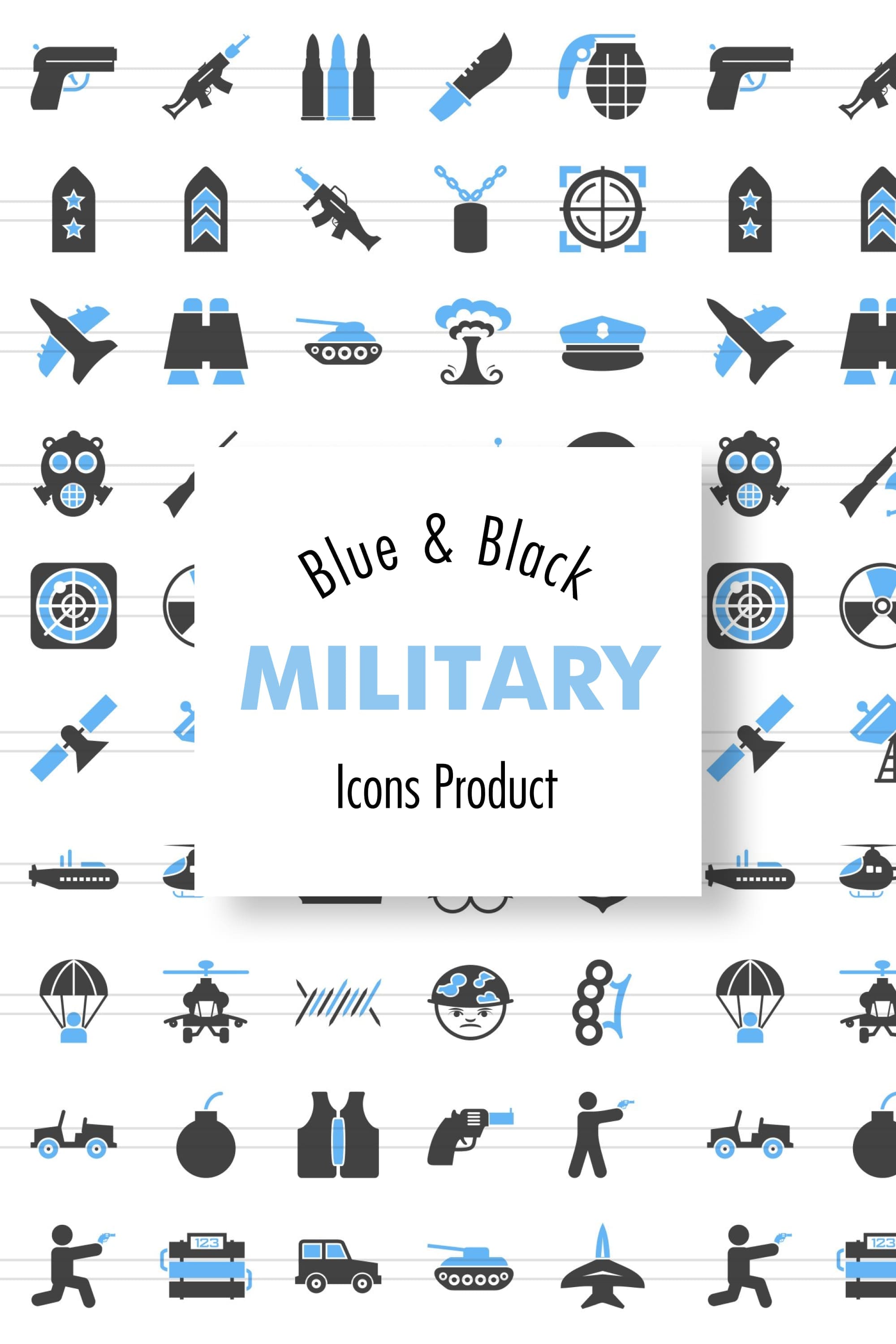 Military colored icons on a white background.