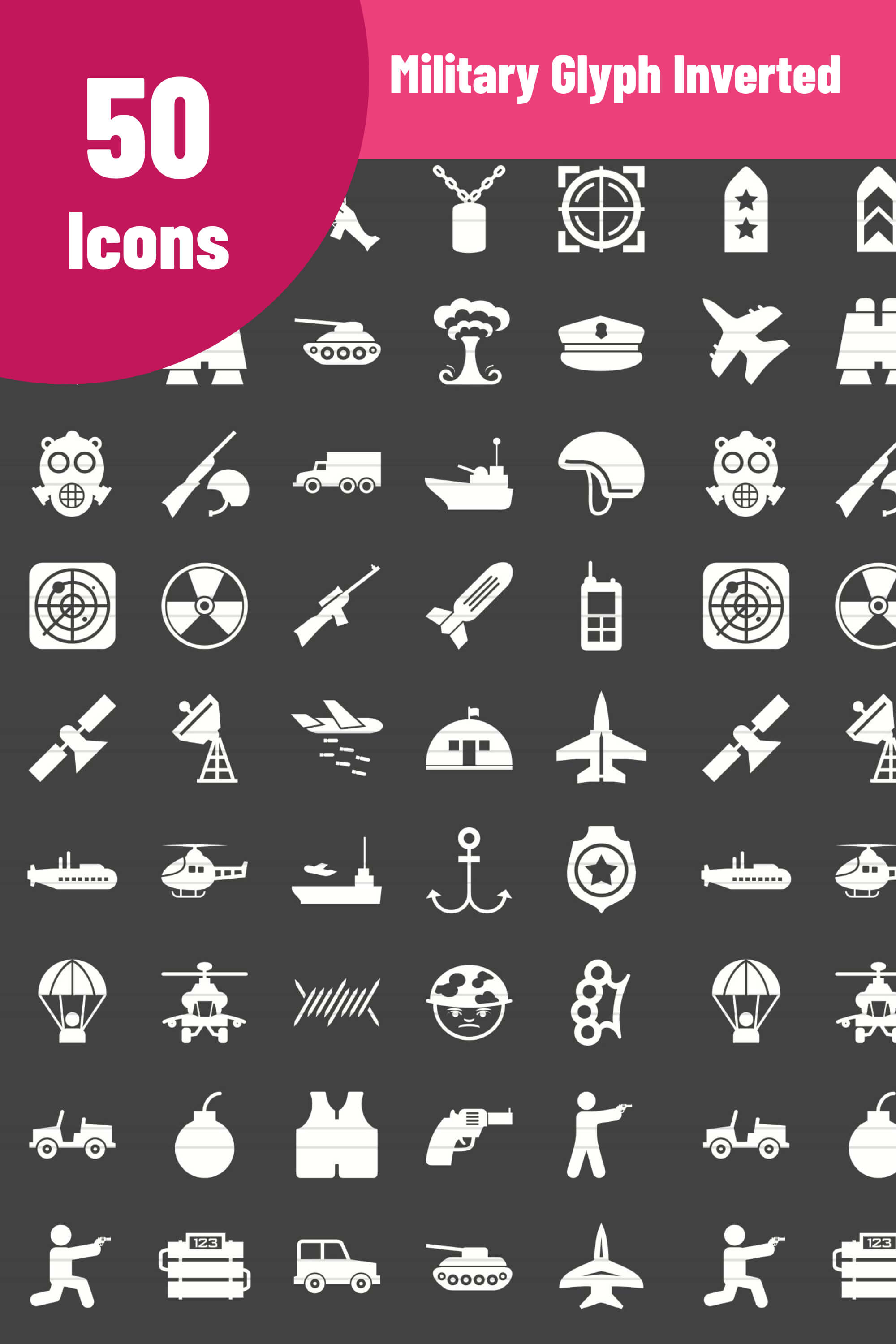 50 icons of ships, aircraft, weapons and more.