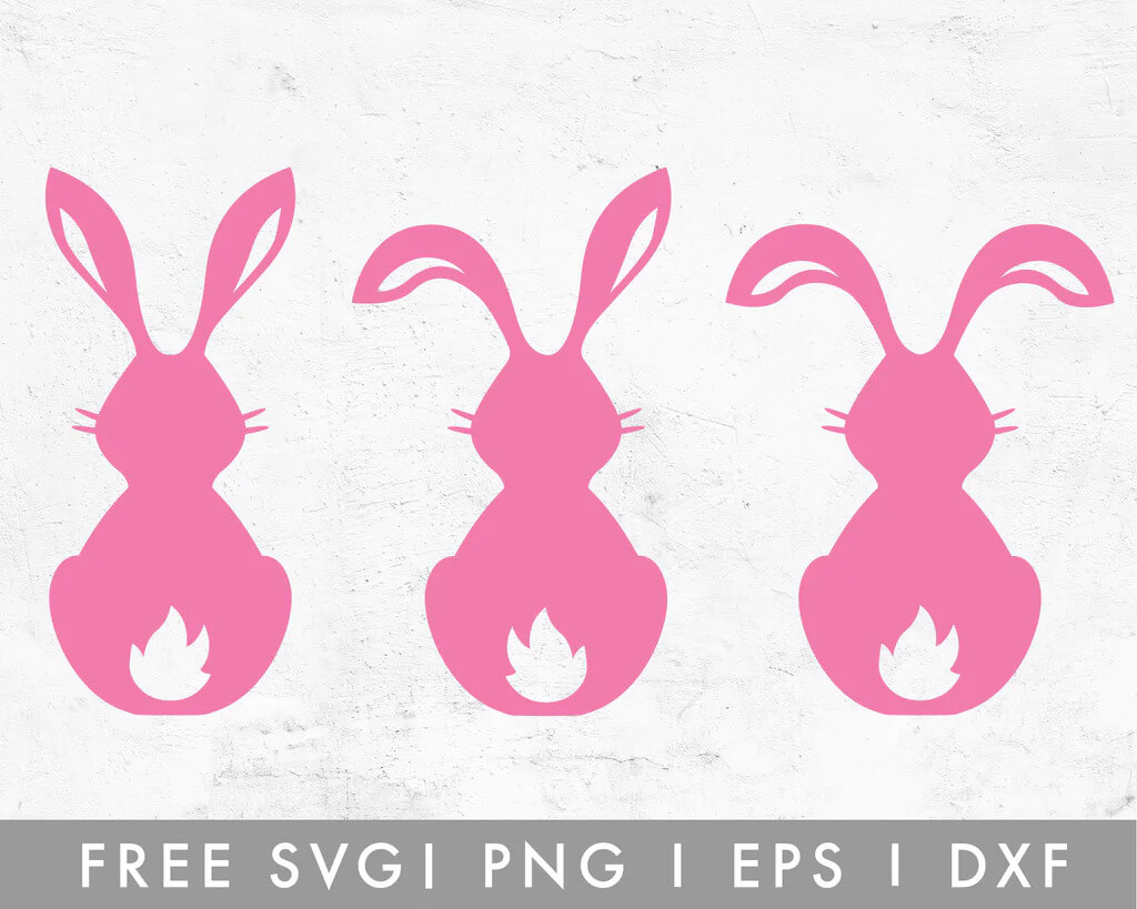 Bright pink rabbits on a gray background.