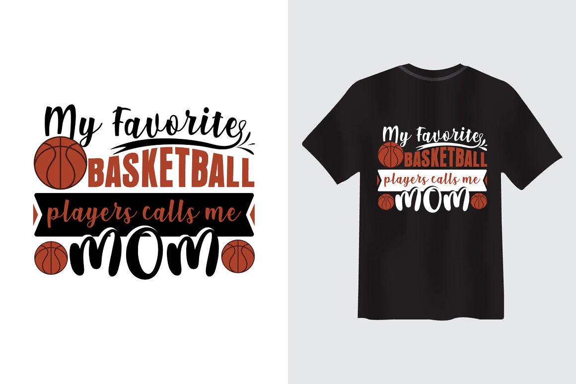 Logos and designs for basketball-themed t-shirts.