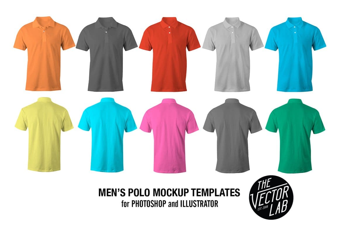 Men's T-shirts with two buttons.