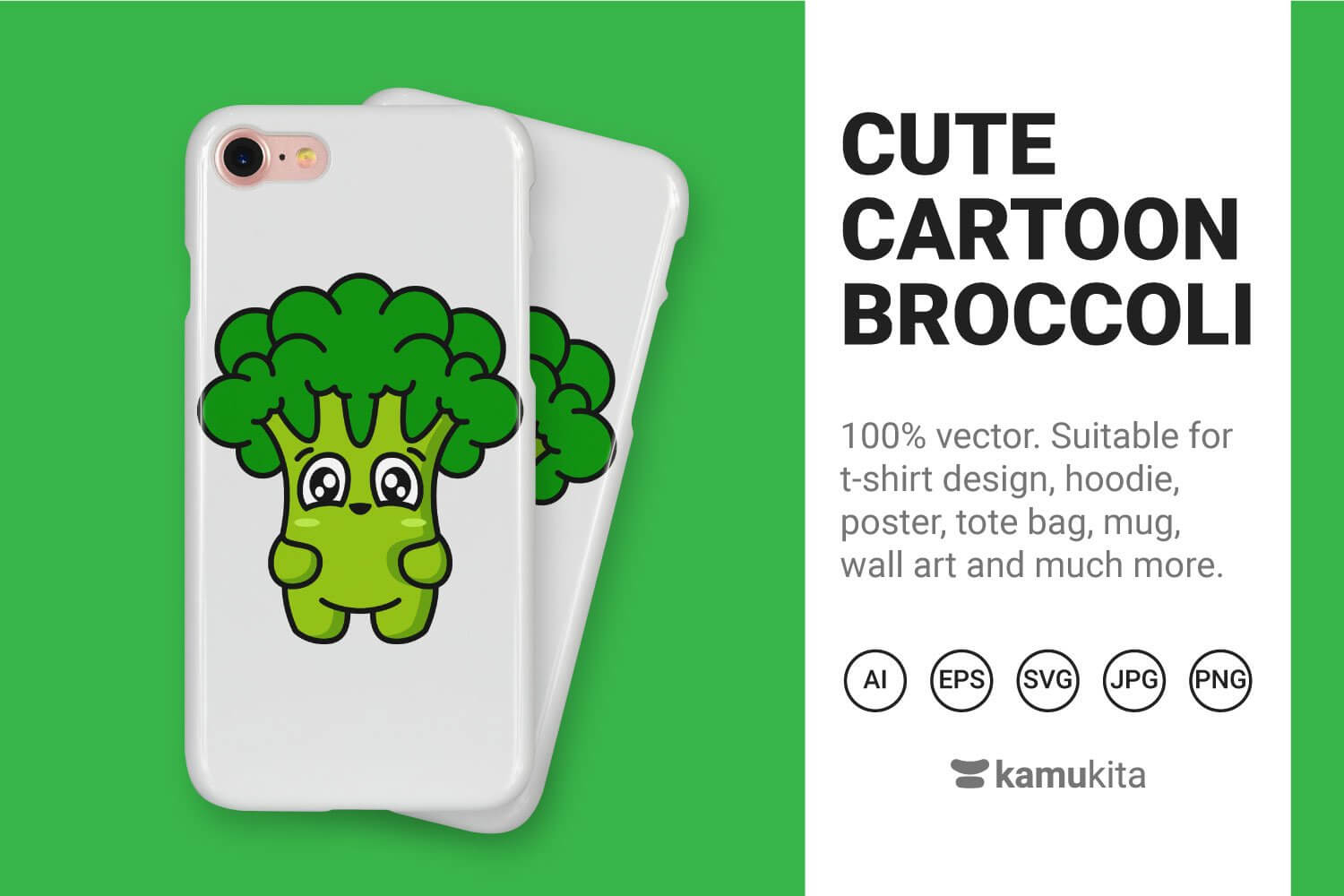 Cute Cartoon Broccoli – MasterBundles