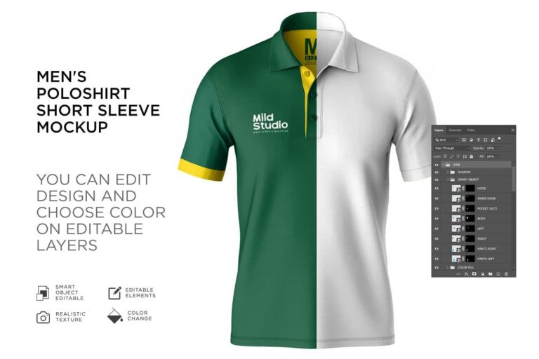Polo Shirt Short Sleeve Mockup – MasterBundles