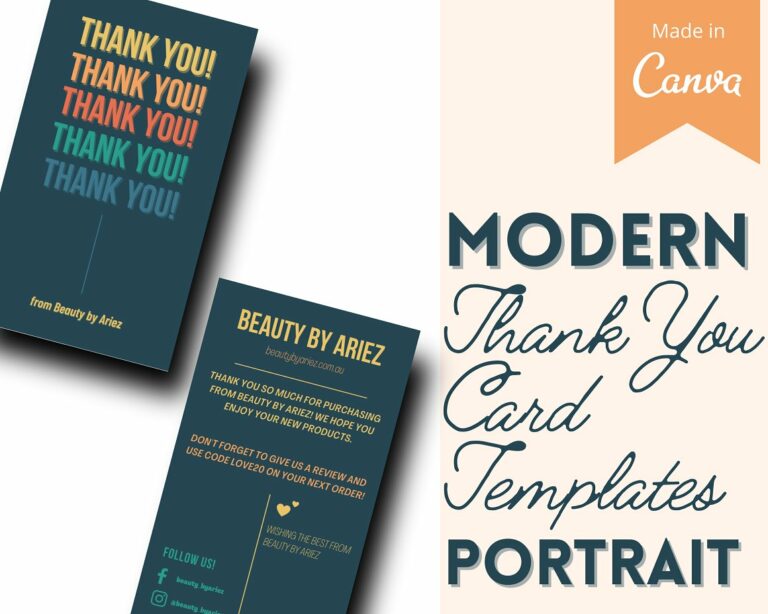 Modern Portrait Thank You Cards – MasterBundles