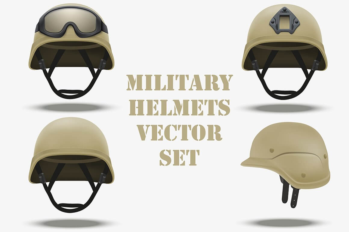 Set of Military Tactical Helmets.