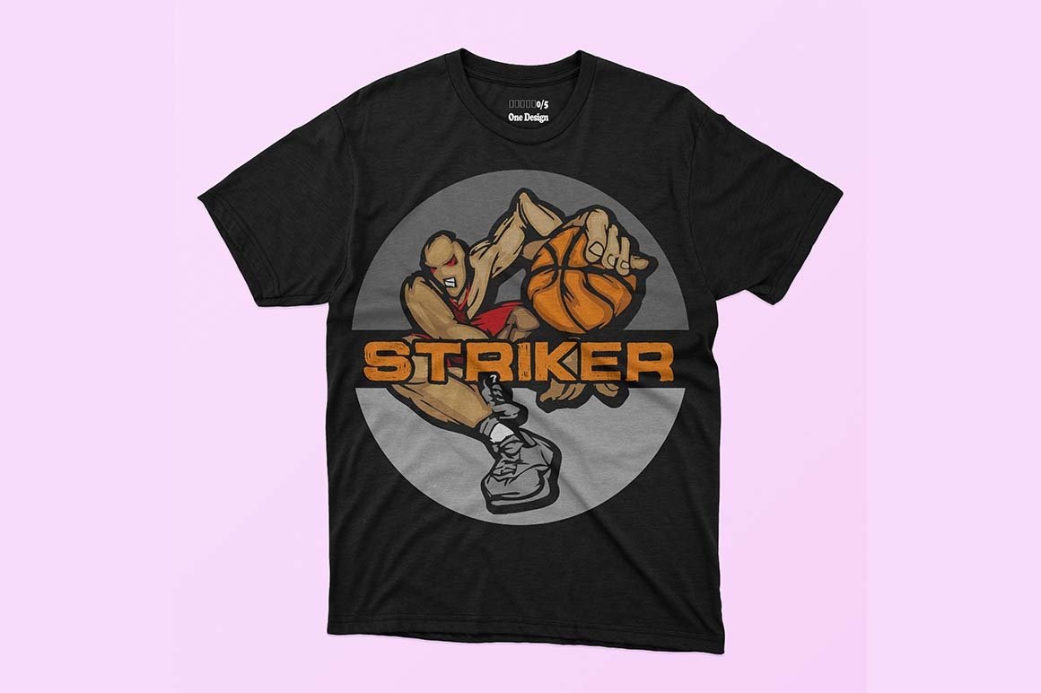 Striker inscription on the T-shirt is black.