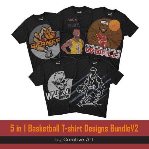 Prints of basketball t shirt designs bundle.