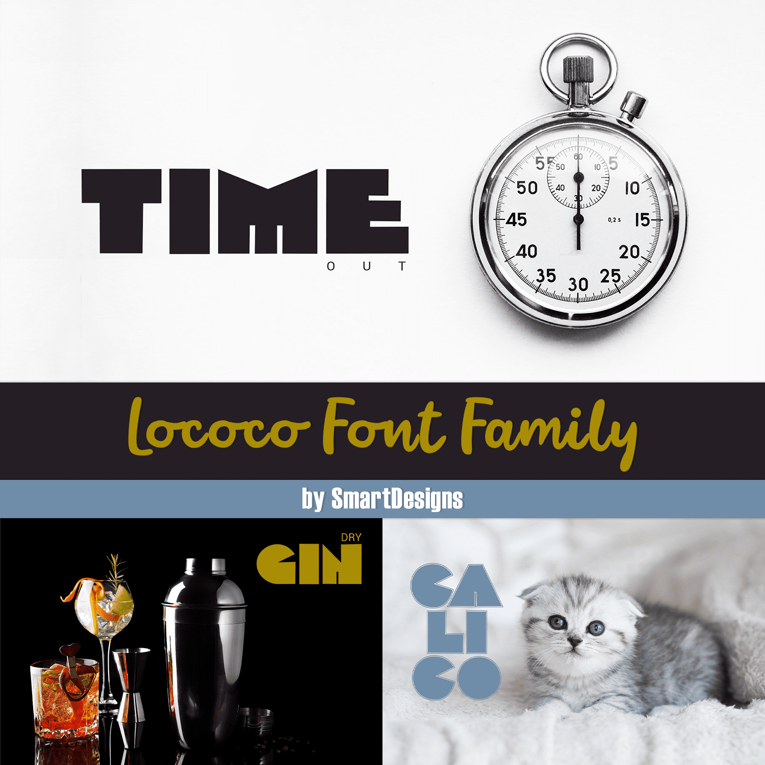 Prints of lococo font family.