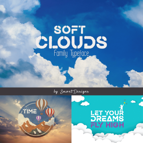 Prints of soft clouds family typeface.