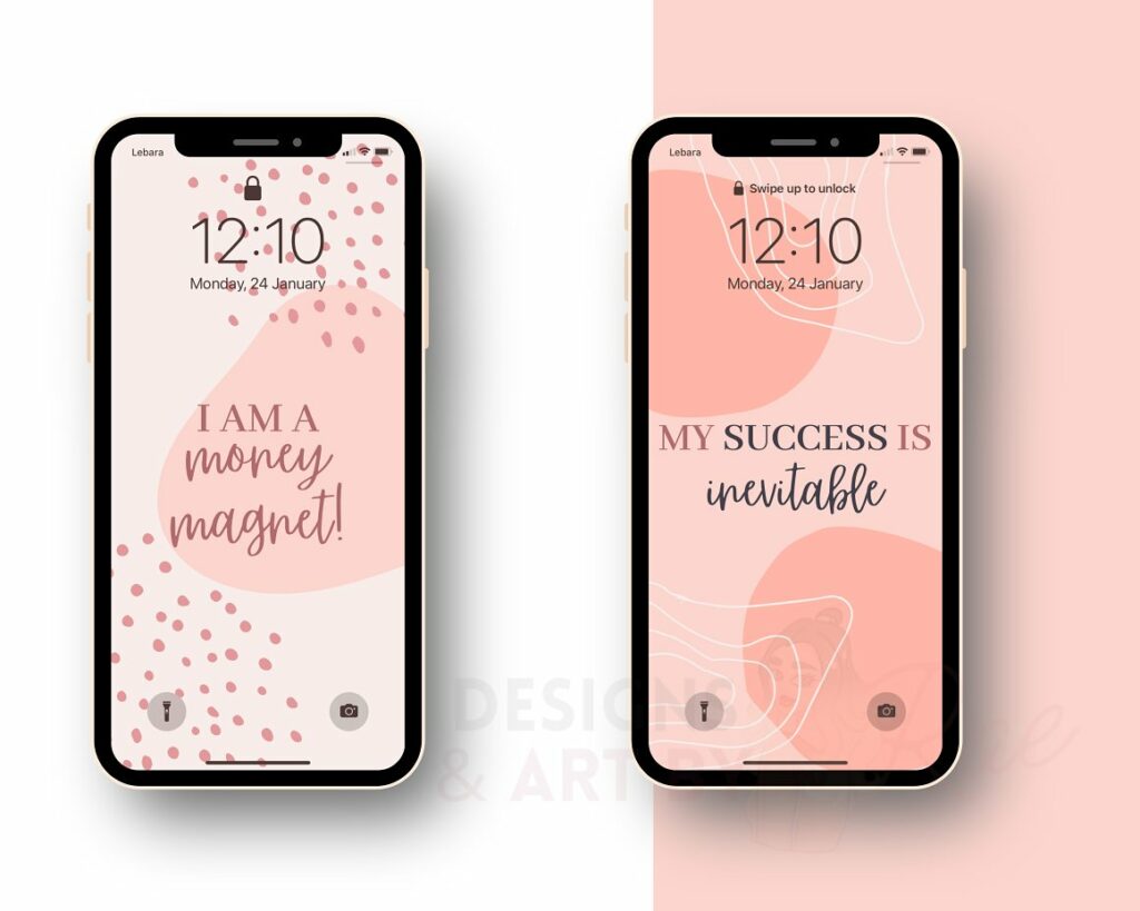 Cute Affirmations Phone Wallpaper | MasterBundles