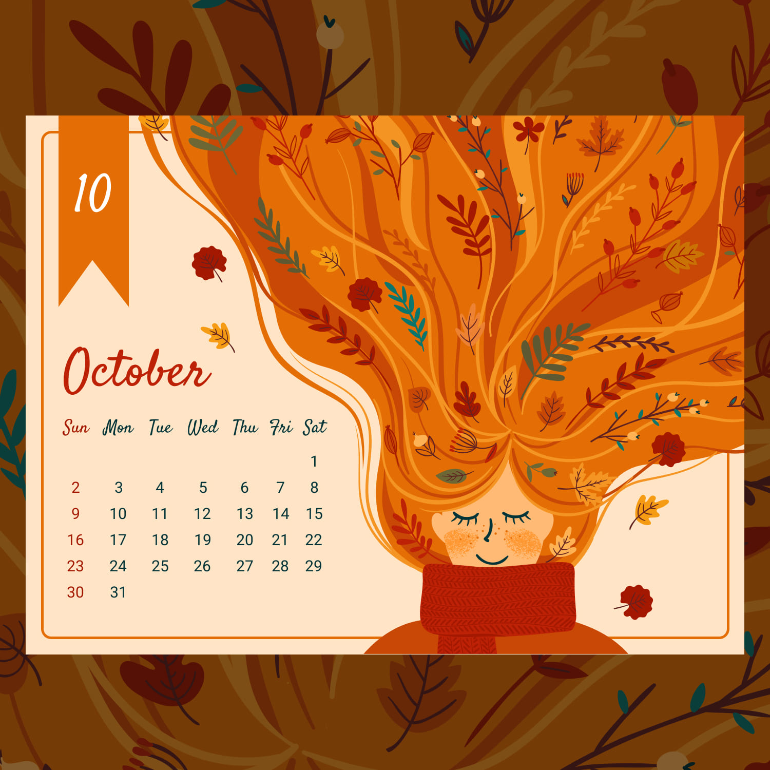 Free Calendar October cover image.