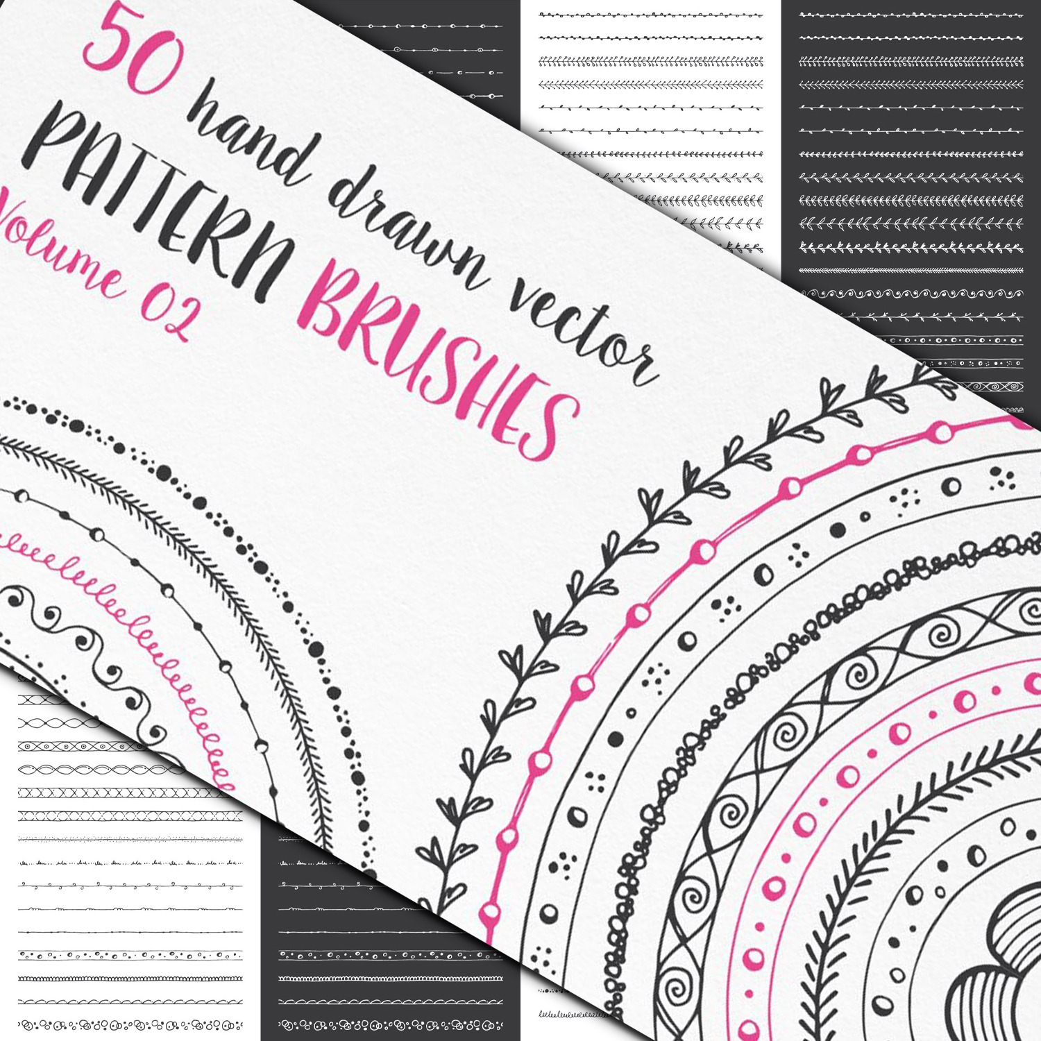Preview hand drawn pattern brushes vol 02.