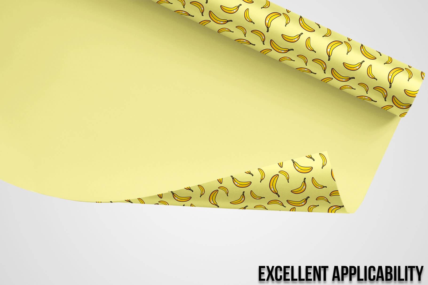 Golden gift paper with banana image.