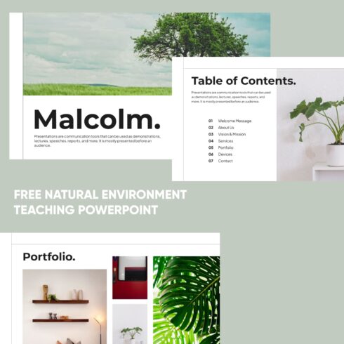 Free Natural Environment Teaching Powerpoint cover image.
