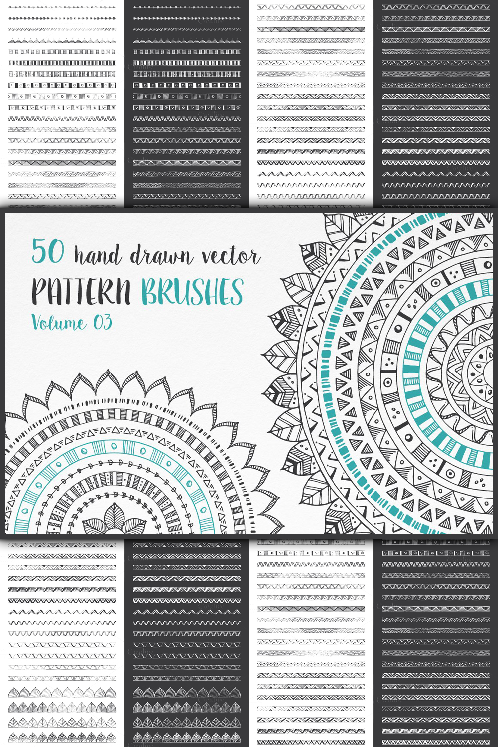Hand drawn pattern brushes vol 03 of pinterest.