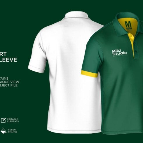 Polo Shirt Short Sleeve Mockup | MasterBundles