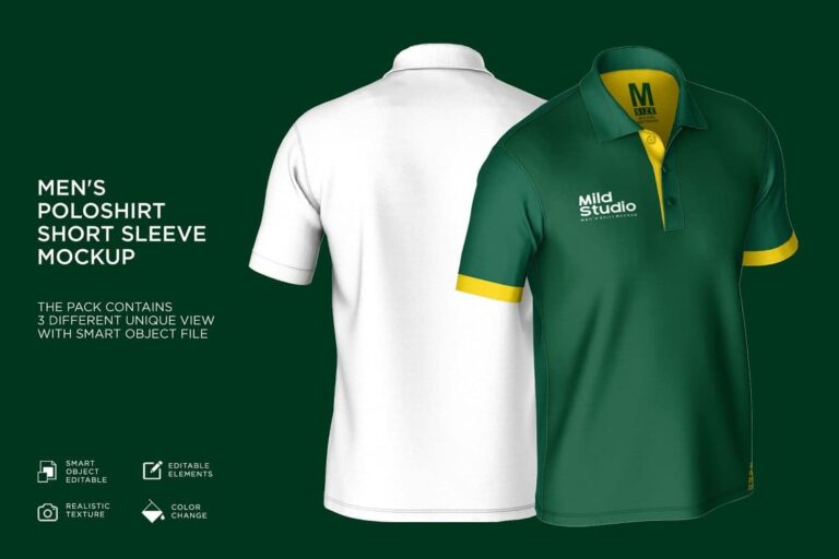 Polo Shirt Short Sleeve Mockup – MasterBundles