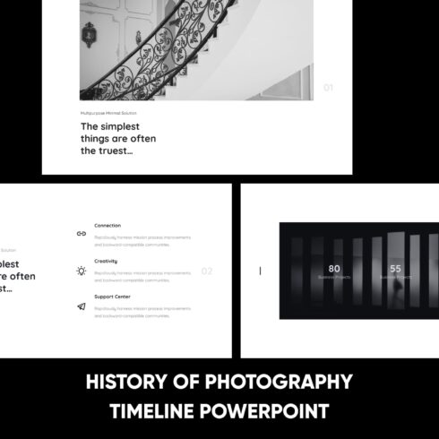 History Of Photography Timeline Powerpoint cover image.