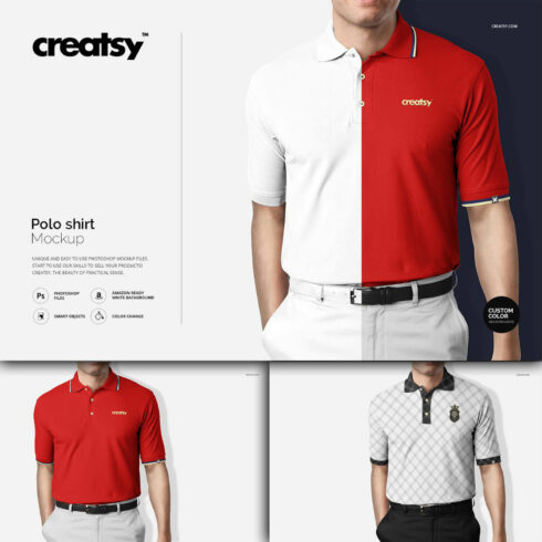 Creatsy lettering on all polo shirts.
