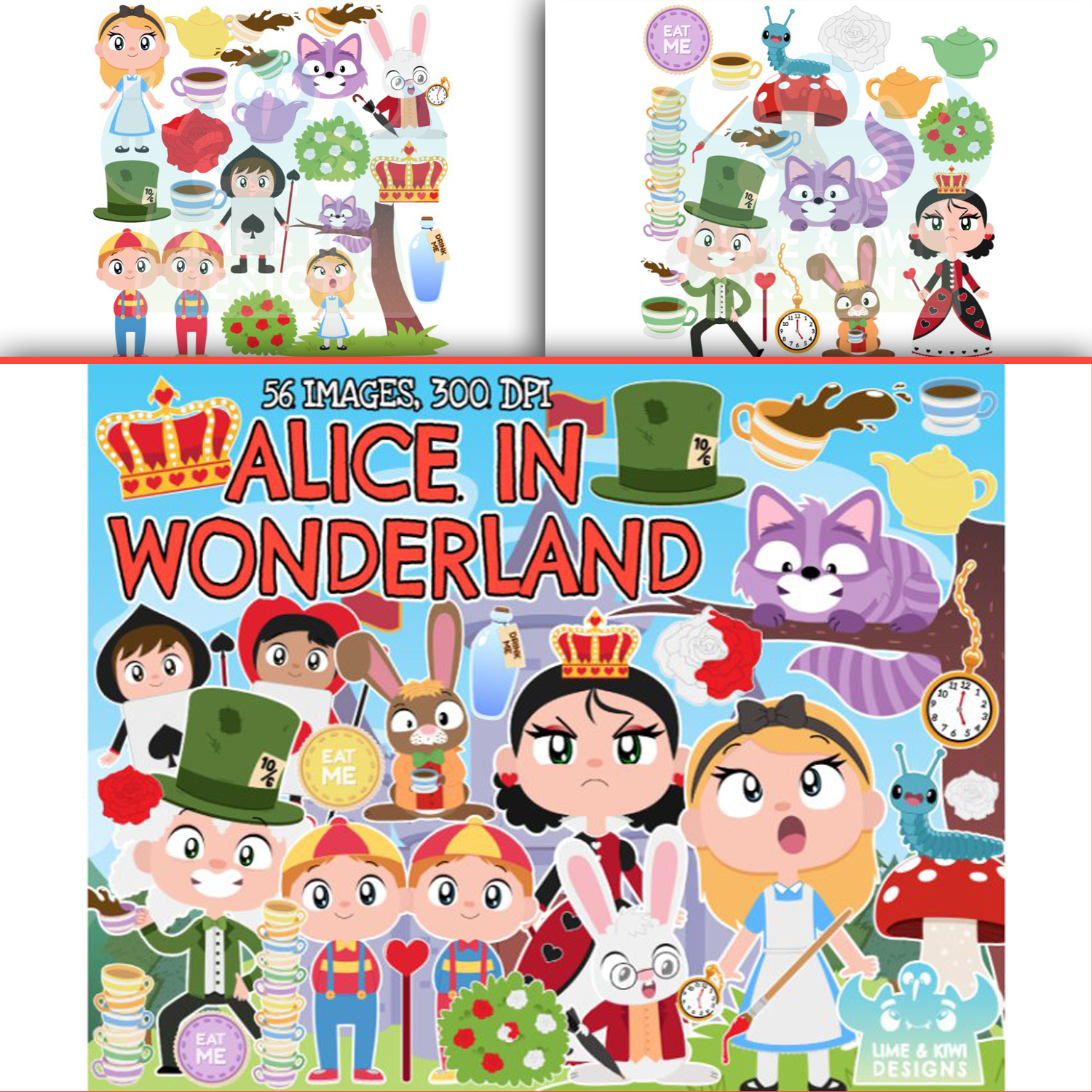 Preview alice in wonderland clipart lime and kiwi designs.