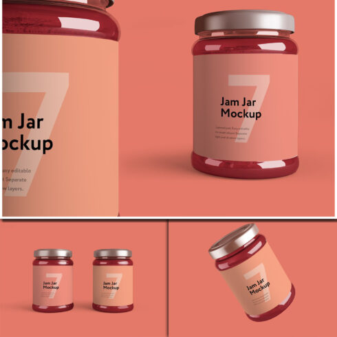 Prints of jam jar mockup.