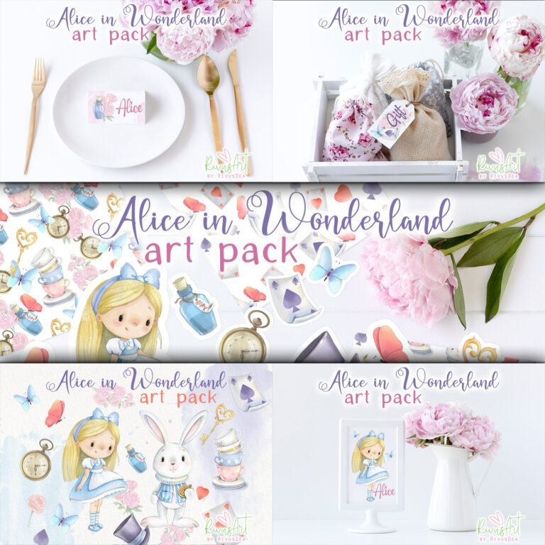 Alice In Wonderland PNG Clipart. Watercolor Alice Art Bundle ...