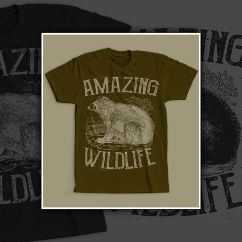 Prints of amazing wildlife t shirt design.