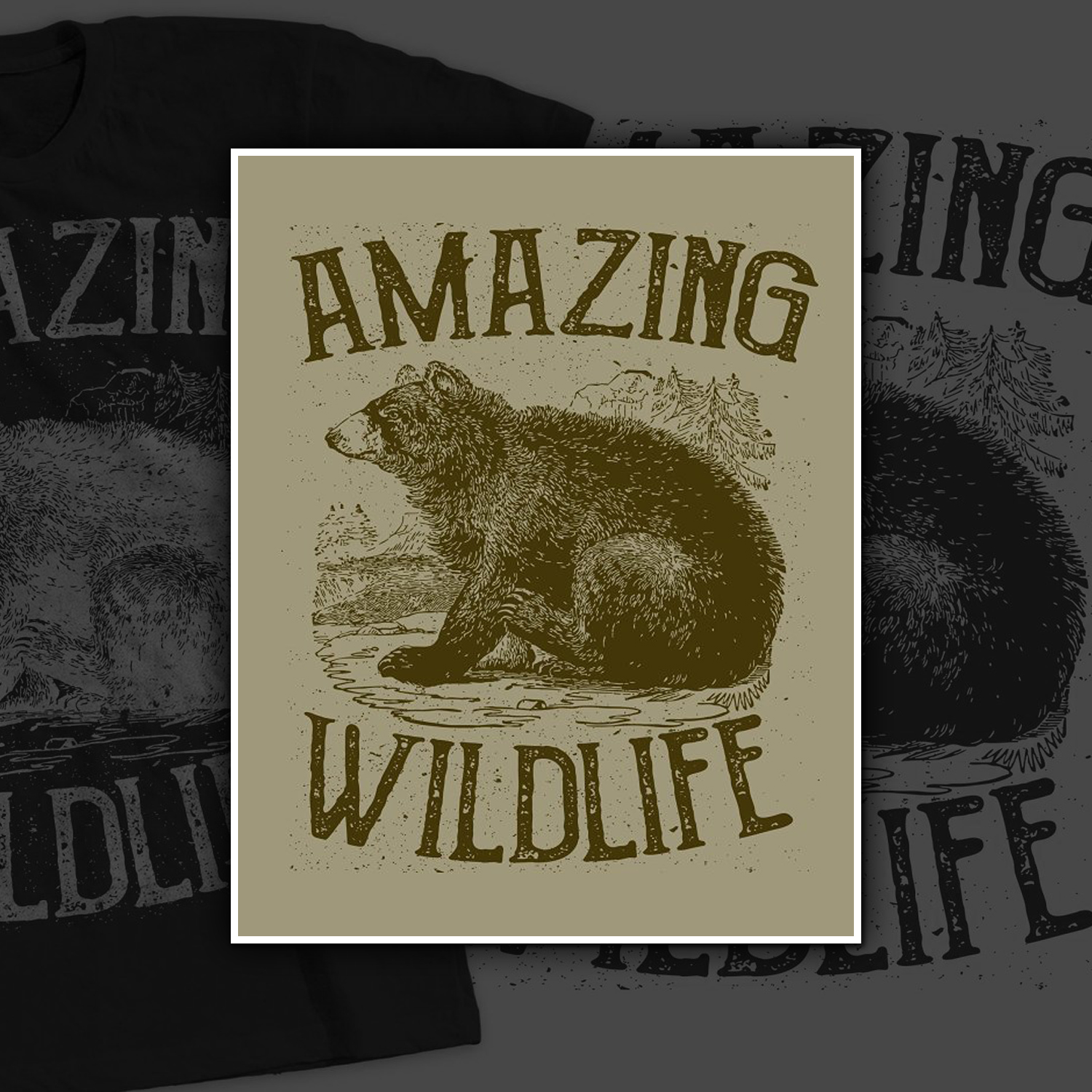 Preview amazing wildlife t shirt design.