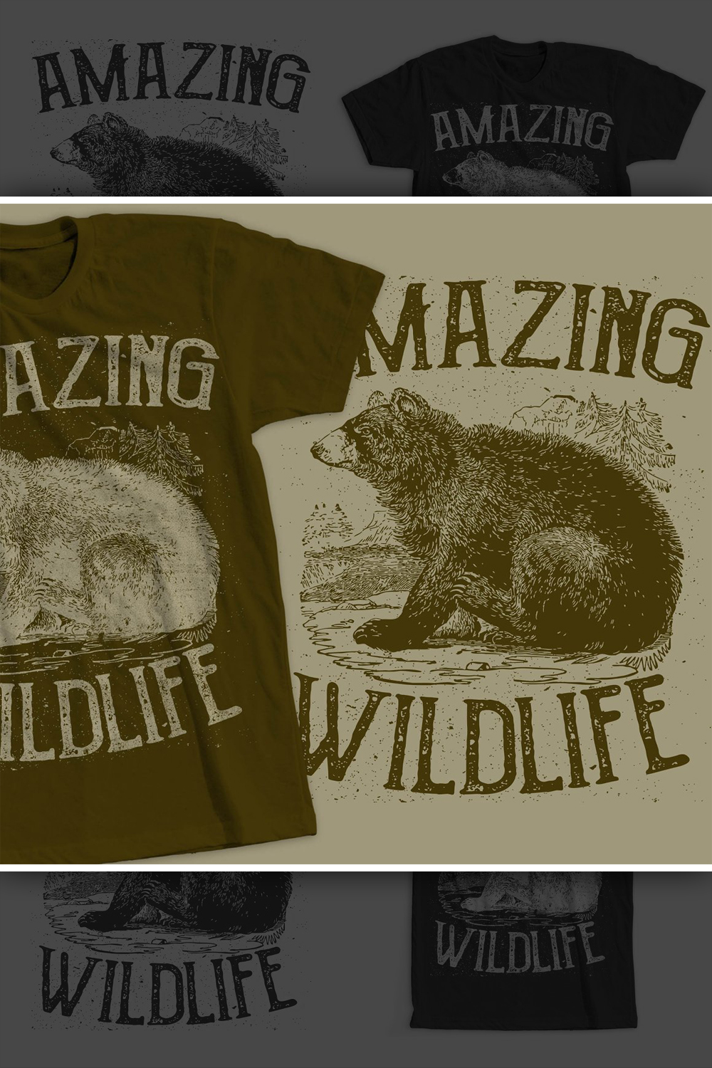 Amazing wildlife t shirt design of pinterest.