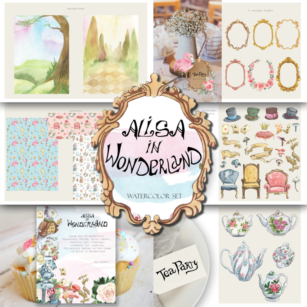 Watercolor Alice In Wonderland – MasterBundles