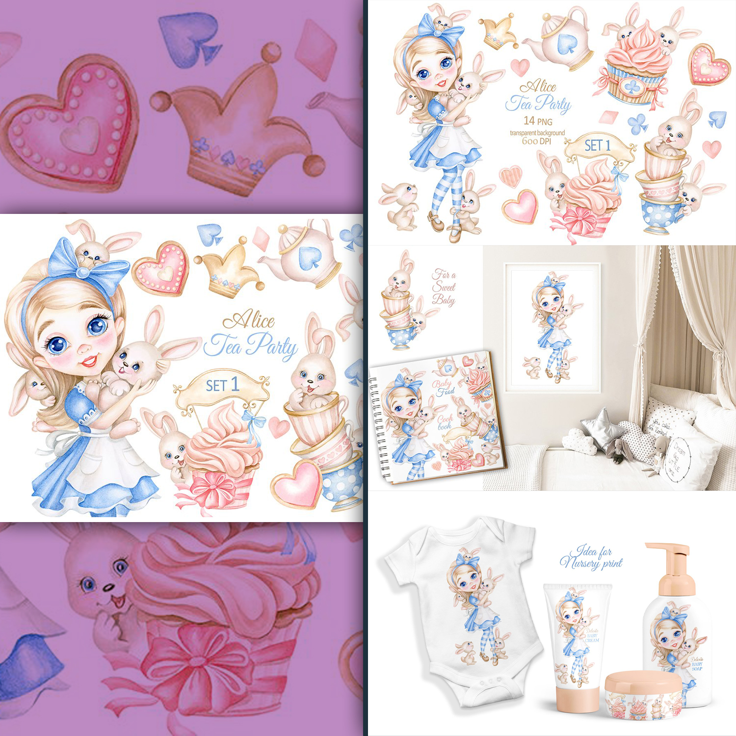 Prints of alice in wonderland png tea party clipart cupcakes.