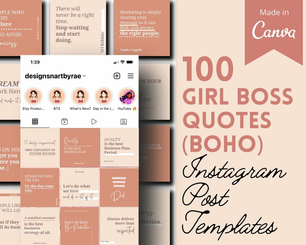Boho Instagram Quotes Template | MasterBundles