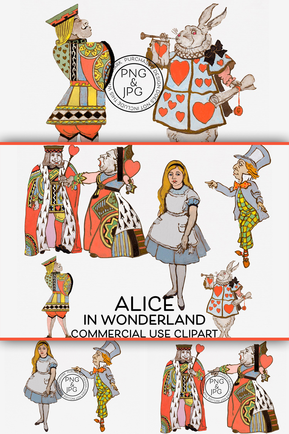 Alice in wonderland vintage clipart bundle of pinterest.