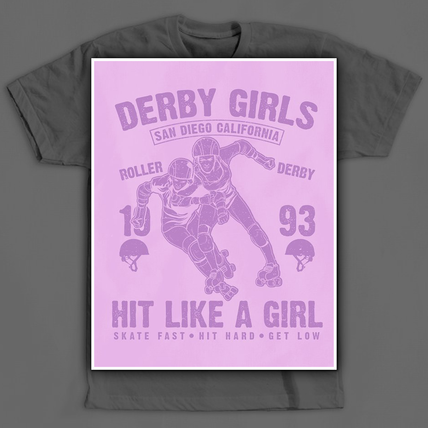 Preview roller derby girls t shirt design.