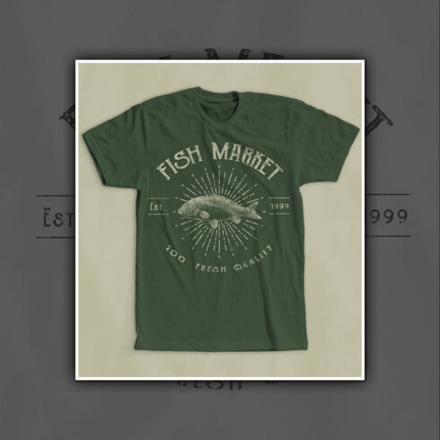 Prints of fish market t shirt design.