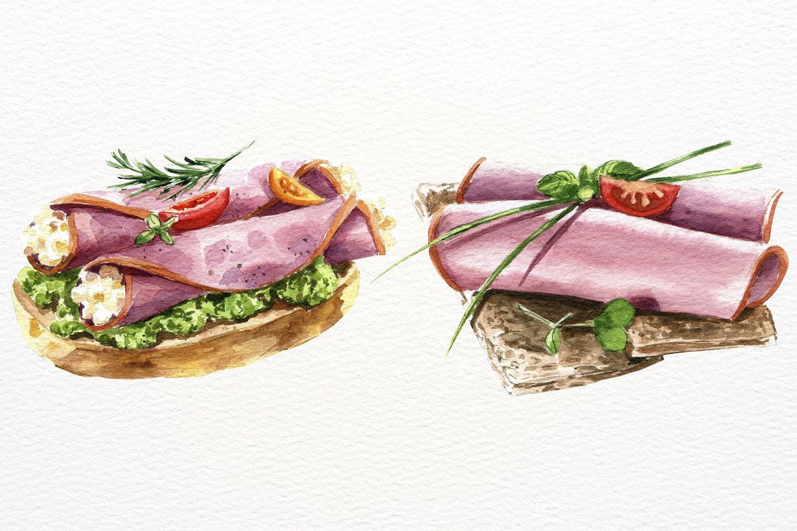 Sandwich with ham.