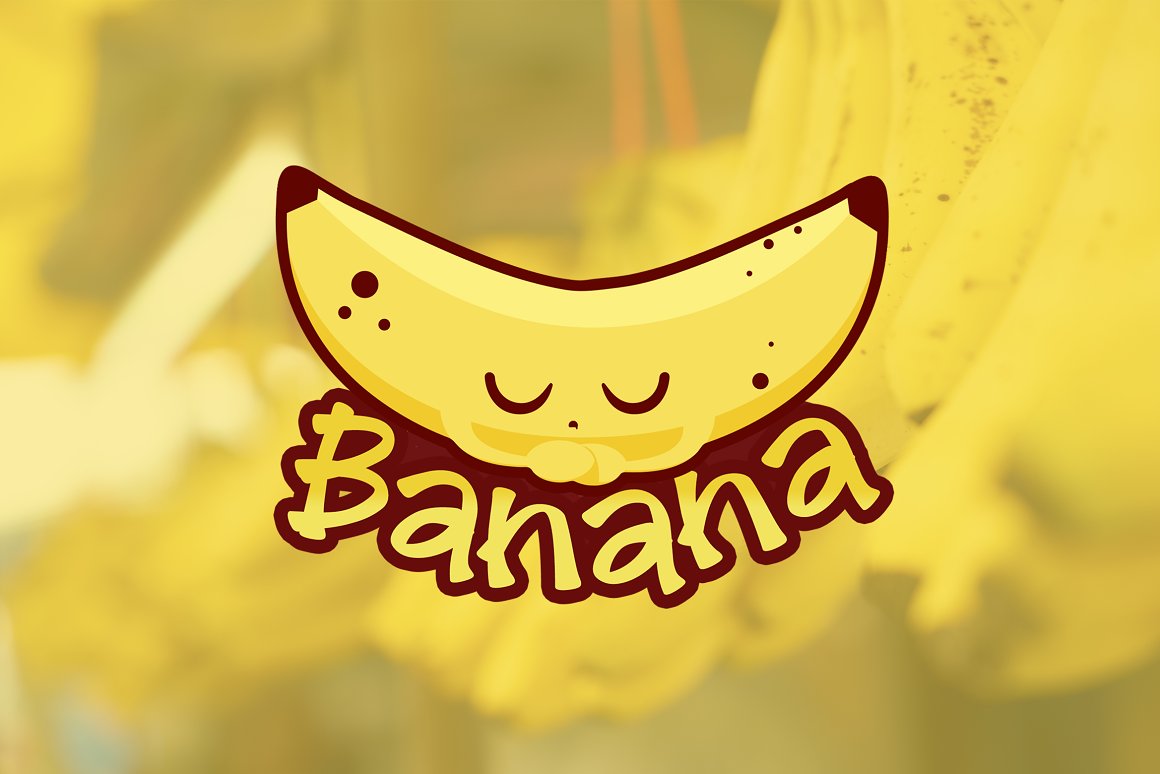 Inscription banana in font style.