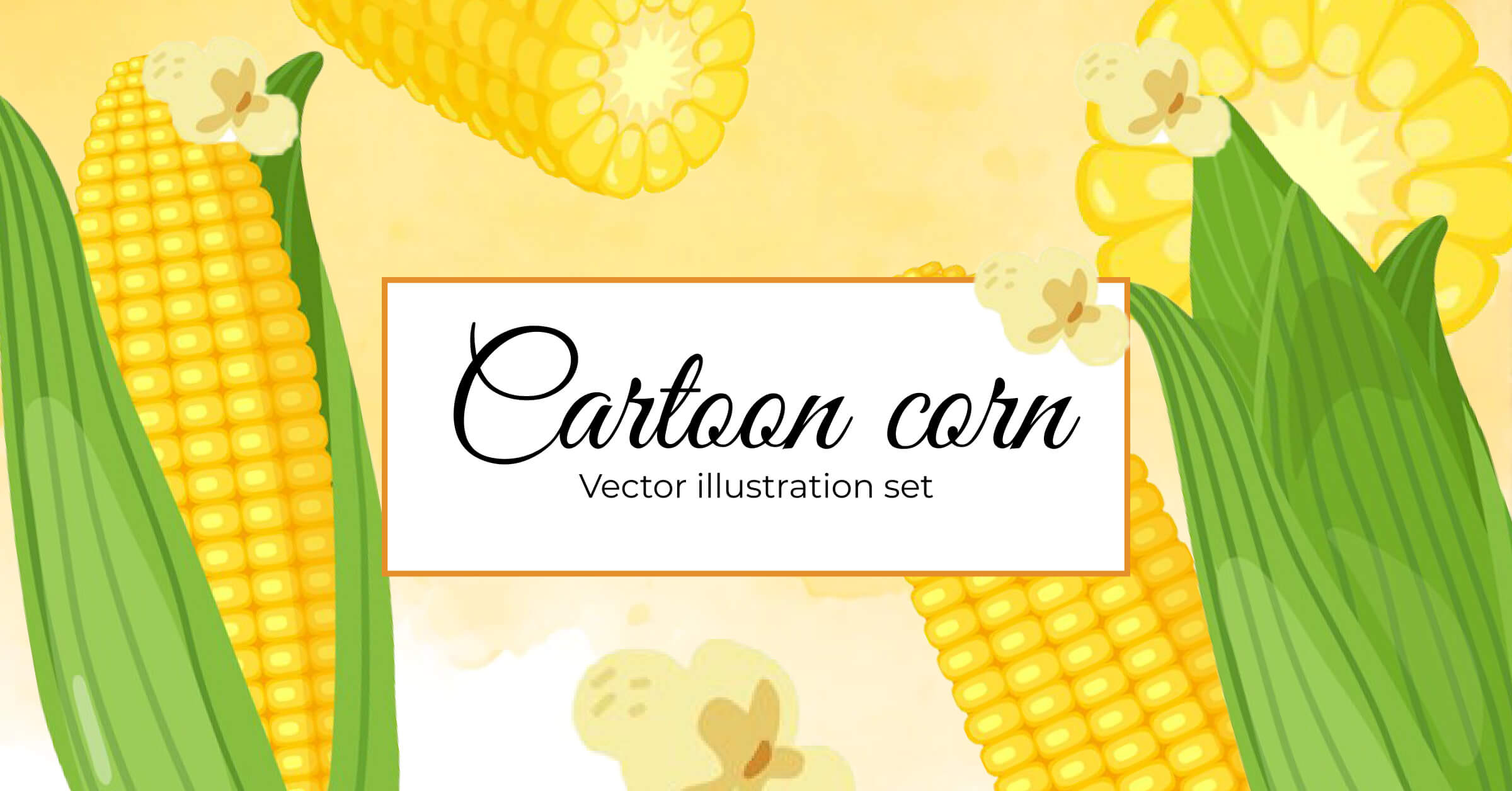 Cartoon corn vector illustration set.