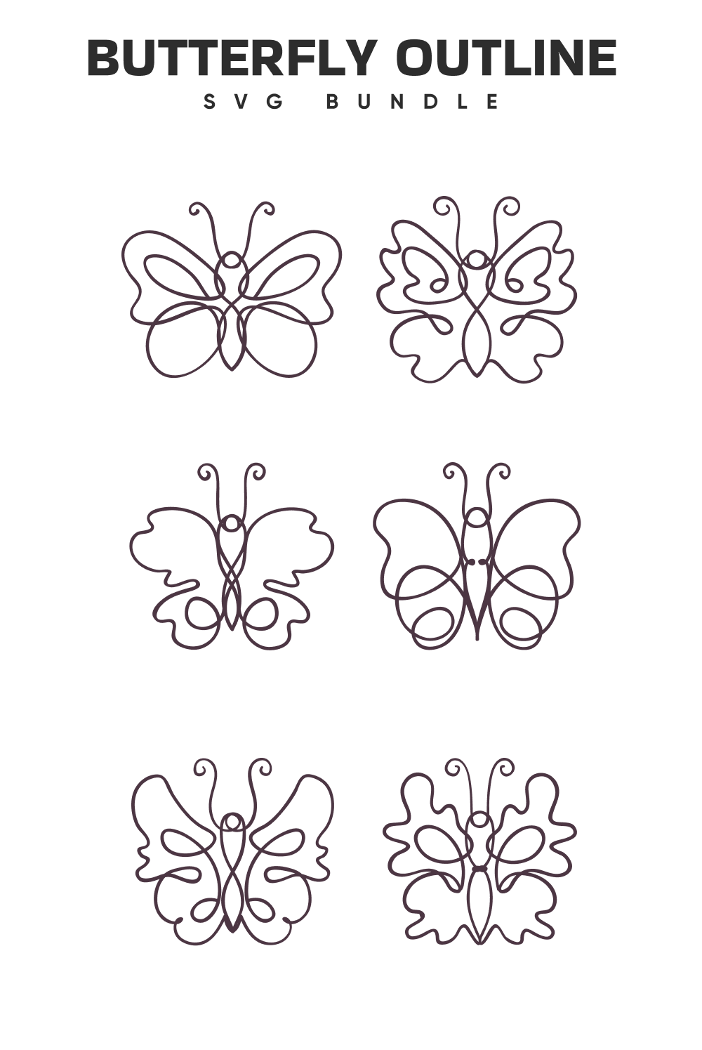The butterfly outlines are shown in black and white.