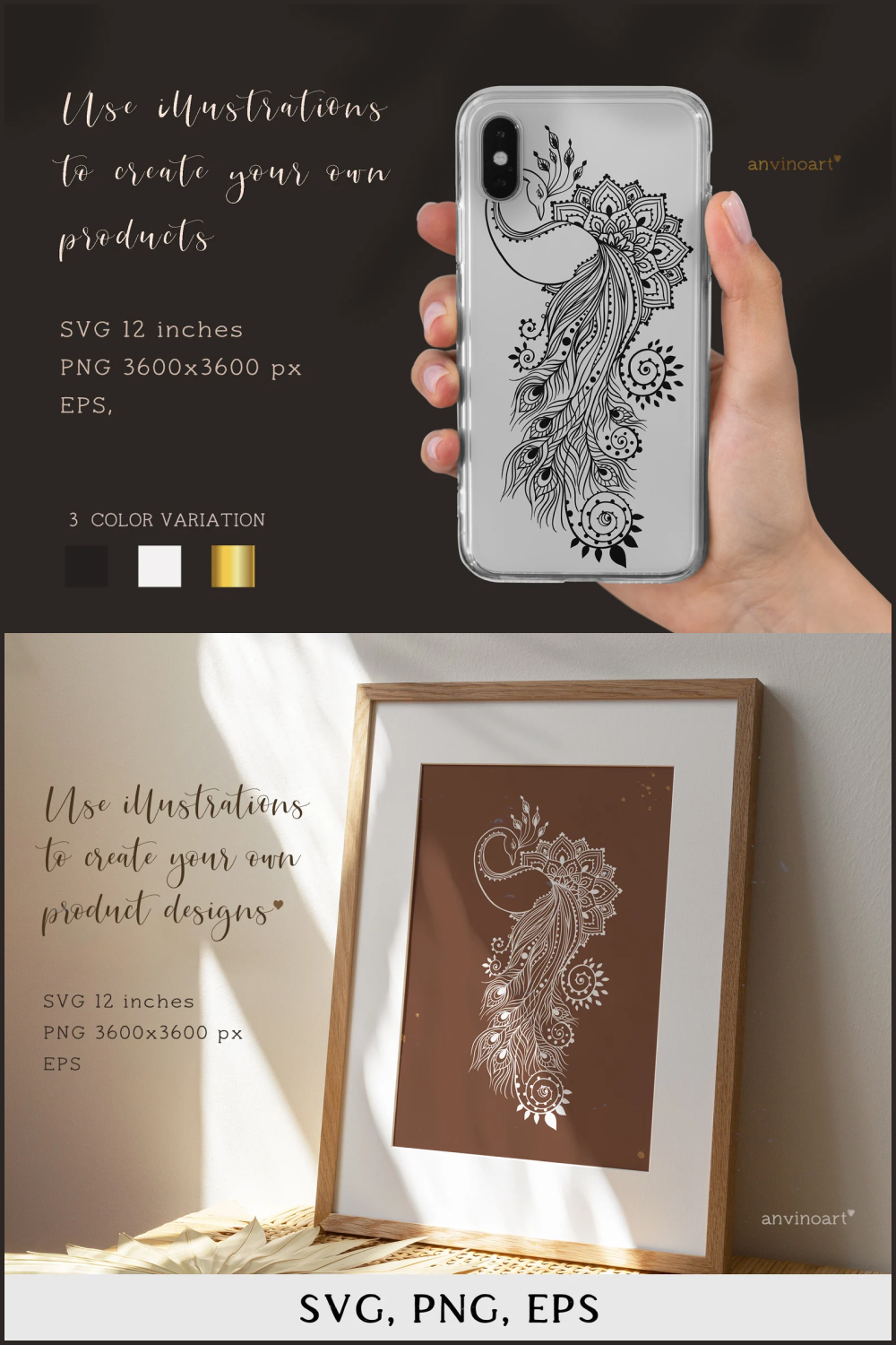 Use illustrations to create your own product.