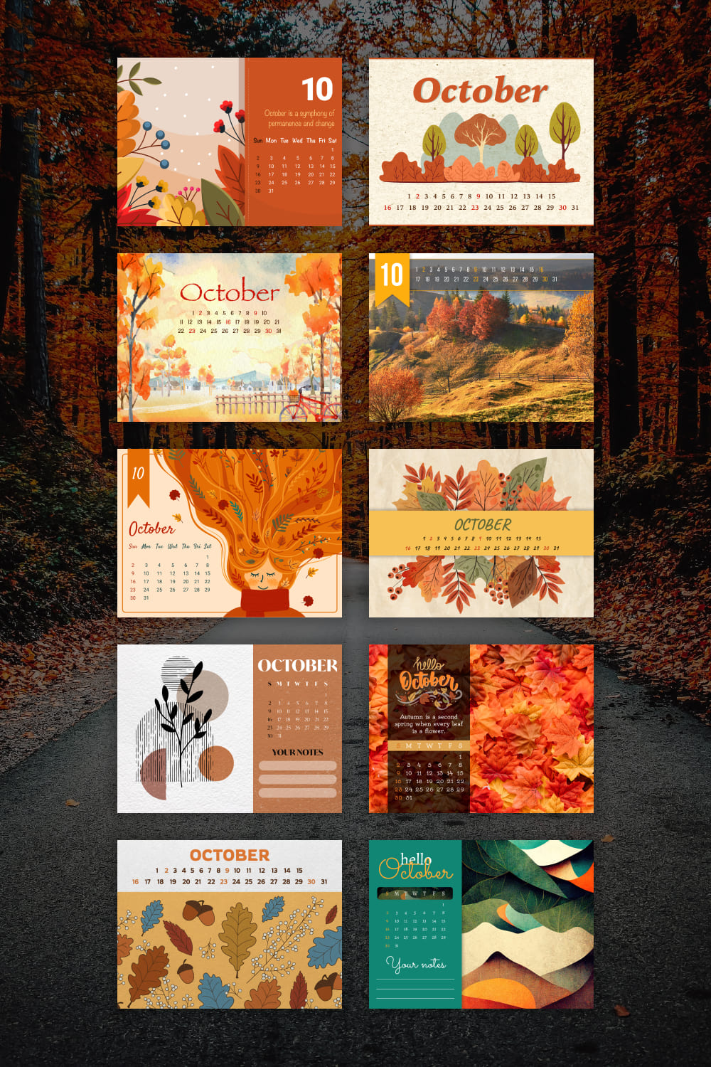 Free editable Calendar October Pinterest .