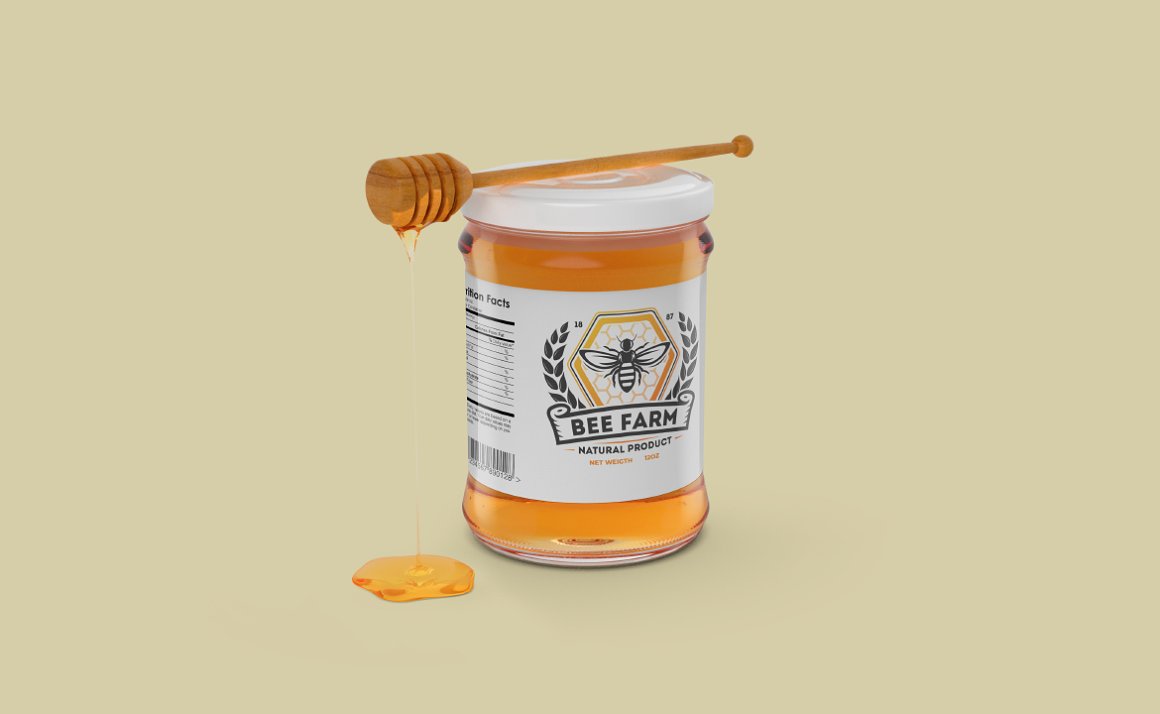 Yellow jar for honey.