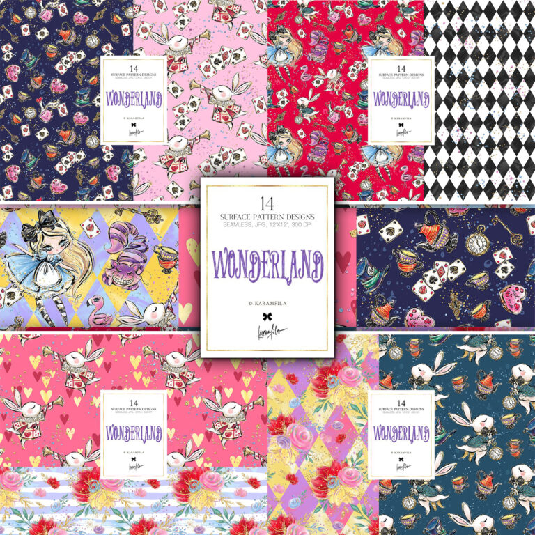 Alice In Wonderland Patterns – MasterBundles